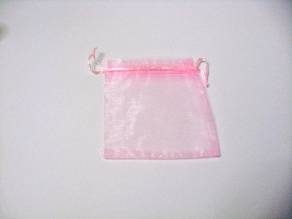 Organza Säckchen Rosa mit Zugband 12x 9 cm